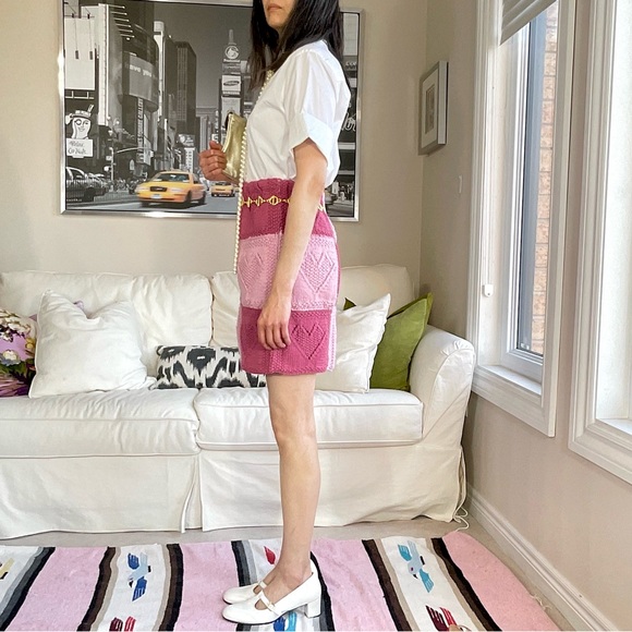 Redesigned heart granny square knit short skirt - Picture 4 of 15